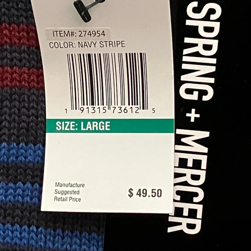 Spring + Mercer Men's Blue & Red Striped Fashionable Sweater L NWT - Picture 4 of 5